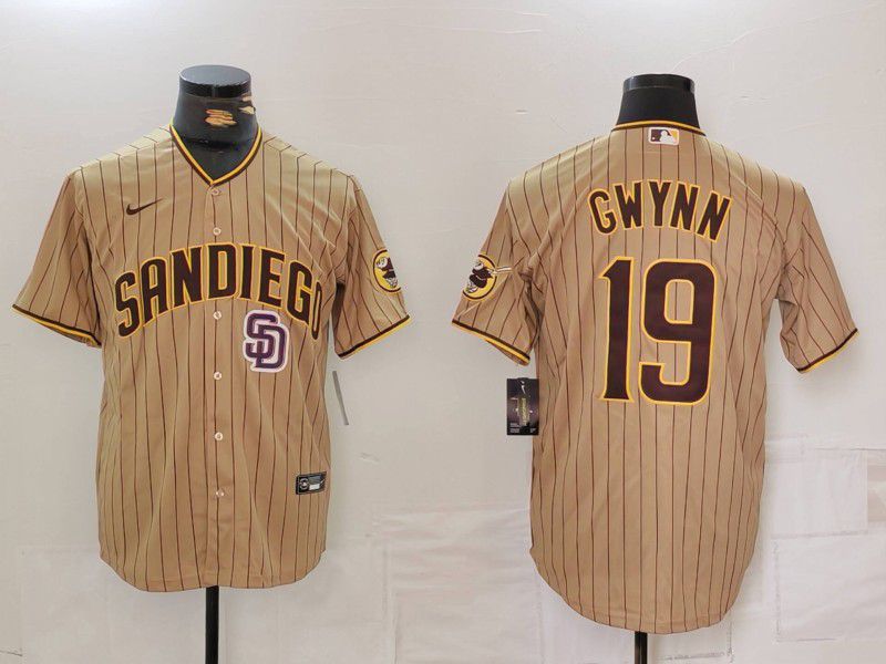 Men San Diego Padres #19 Gwynn Browm Stripe Game 2024 Nike MLB Jersey style 3